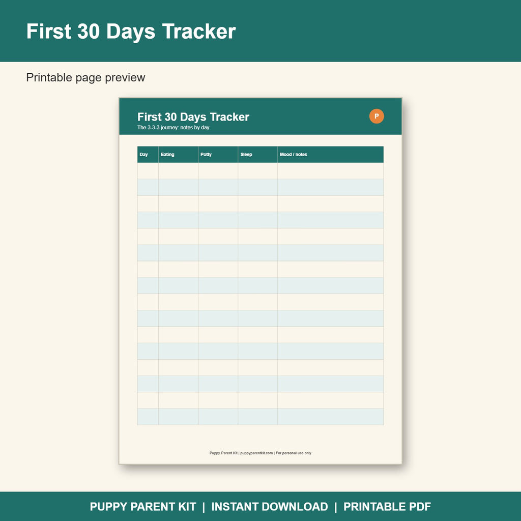 Dog Adoption Welcome Pack Printable | Gotcha Day Checklist, First 30 Days Tracker (PDF)