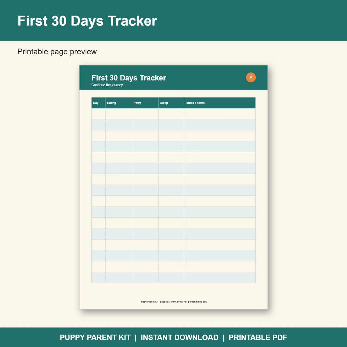 Dog Adoption Welcome Pack Printable | Gotcha Day Checklist, First 30 Days Tracker (PDF)