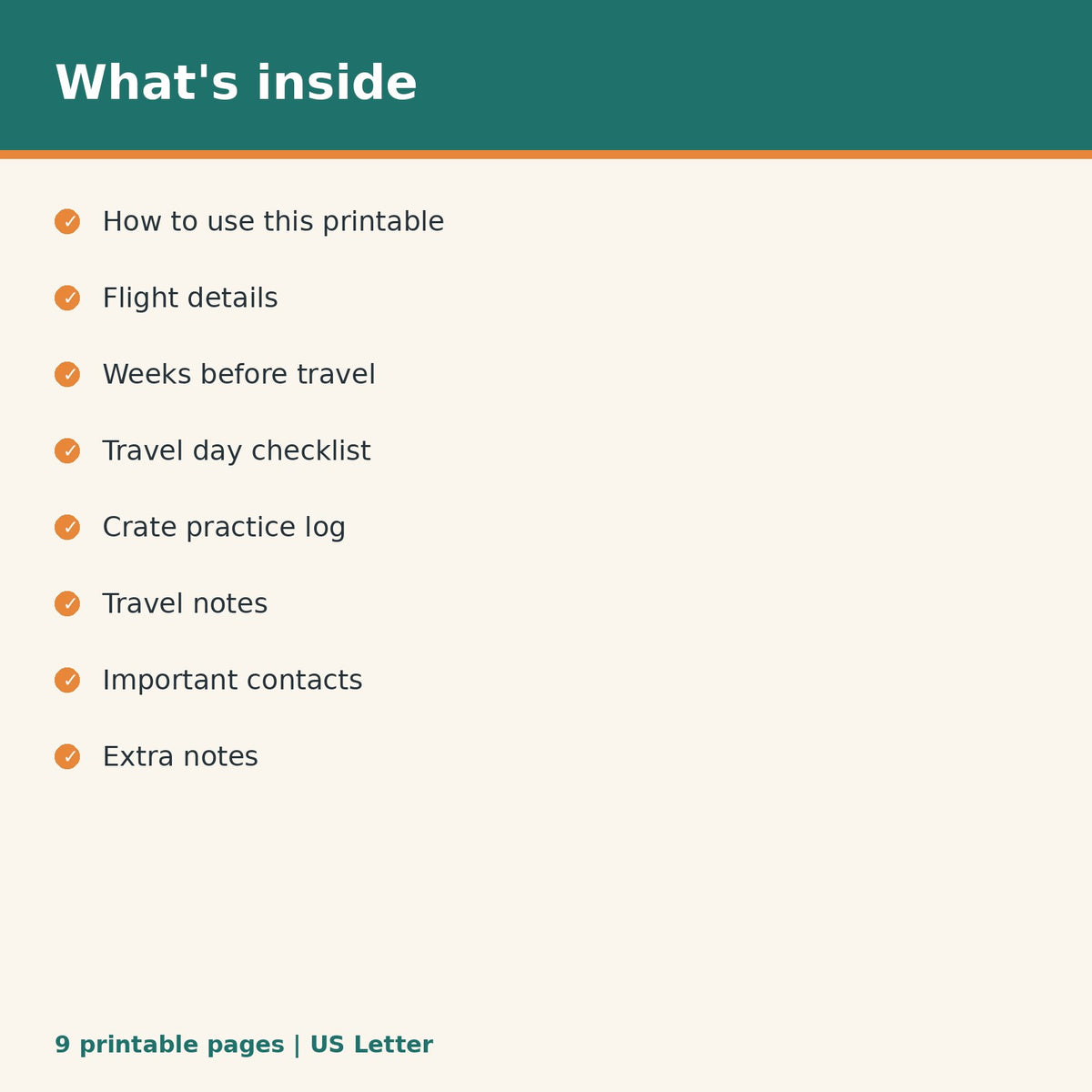 Dog Airline Travel Checklist printable PDF, image 2