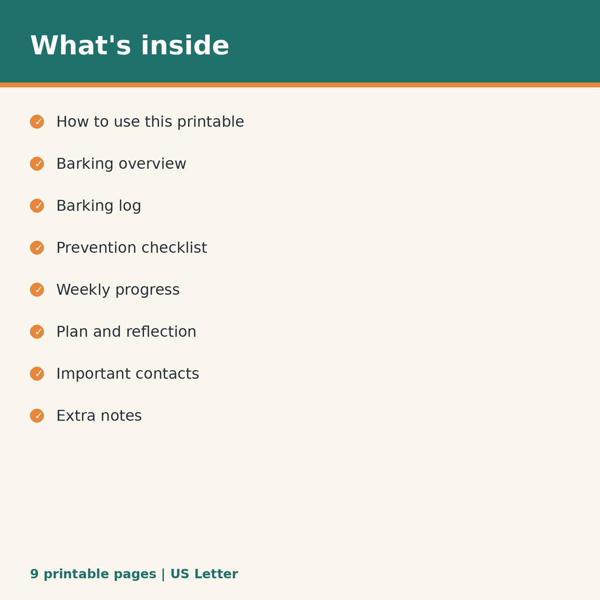 Dog Barking Reduction Log printable PDF, image 2