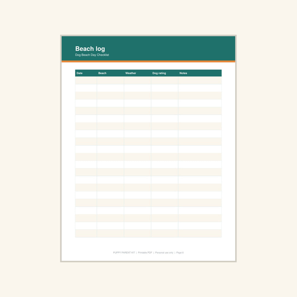Dog Beach Day Checklist printable PDF, image 6