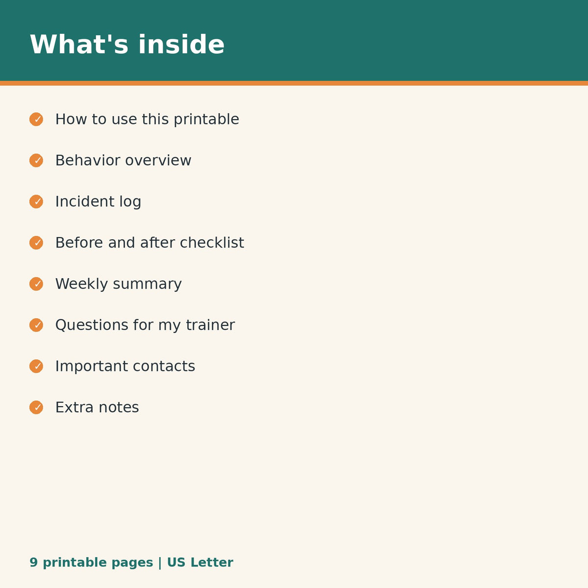 Dog Behavior Incident Tracker printable PDF, image 2