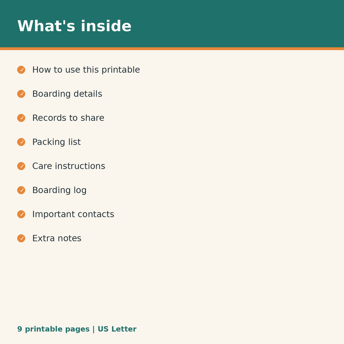 Dog Boarding & Kennel Prep Checklist printable PDF, image 2