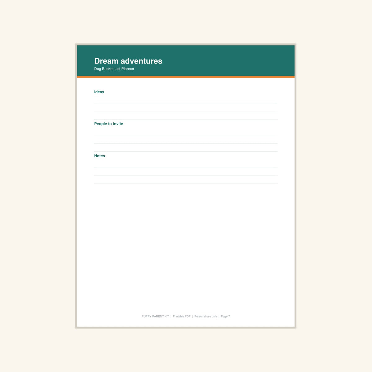 Dog Bucket List Planner printable PDF, image 7