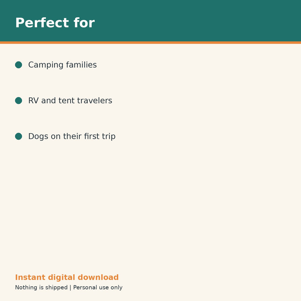 Dog Camping Packing List printable PDF, image 10