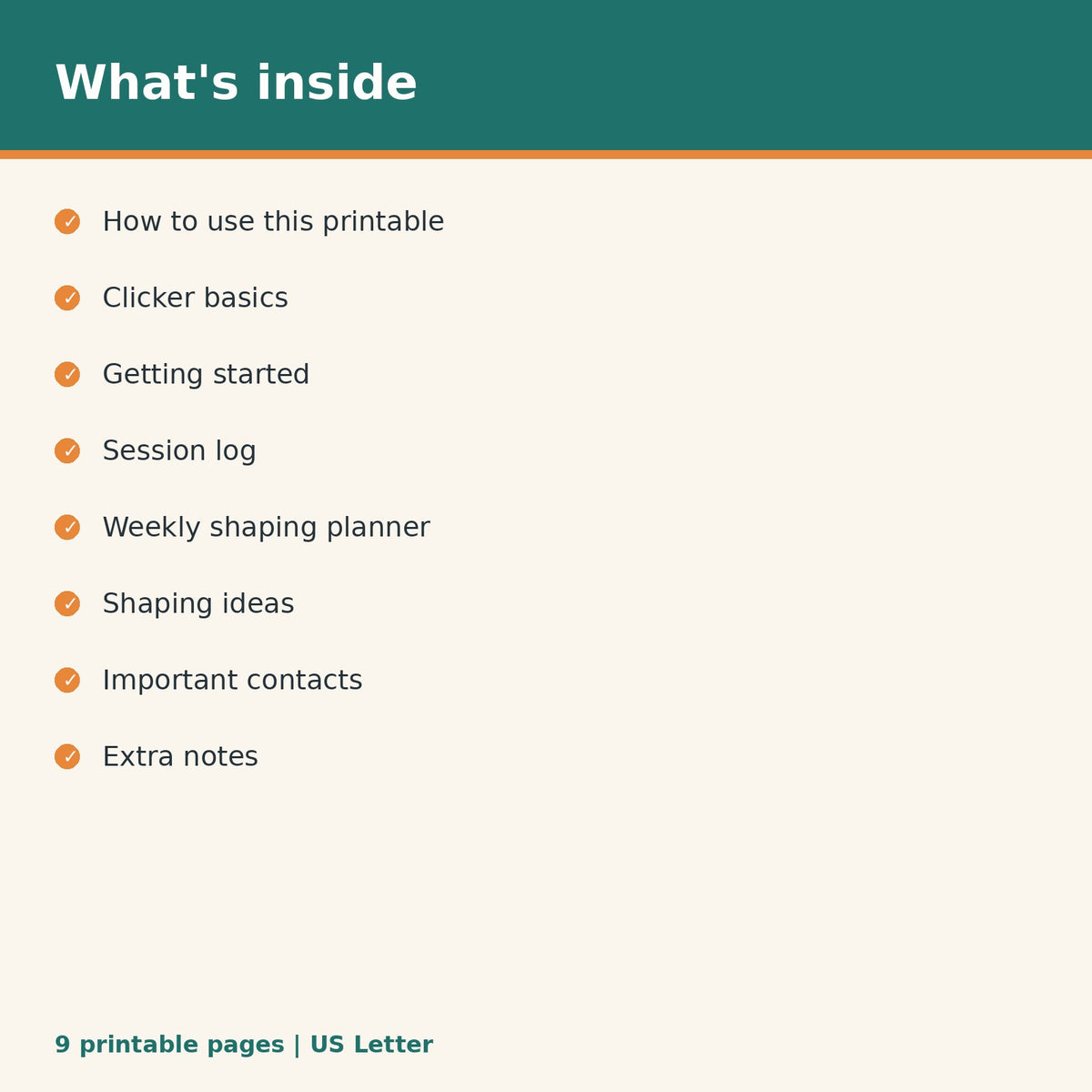 Dog Clicker Training Log printable PDF, image 2