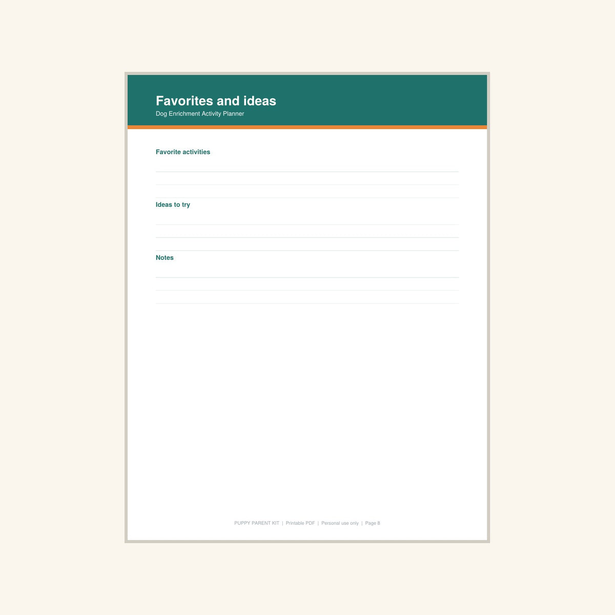Dog Enrichment Activity Planner printable PDF, image 8