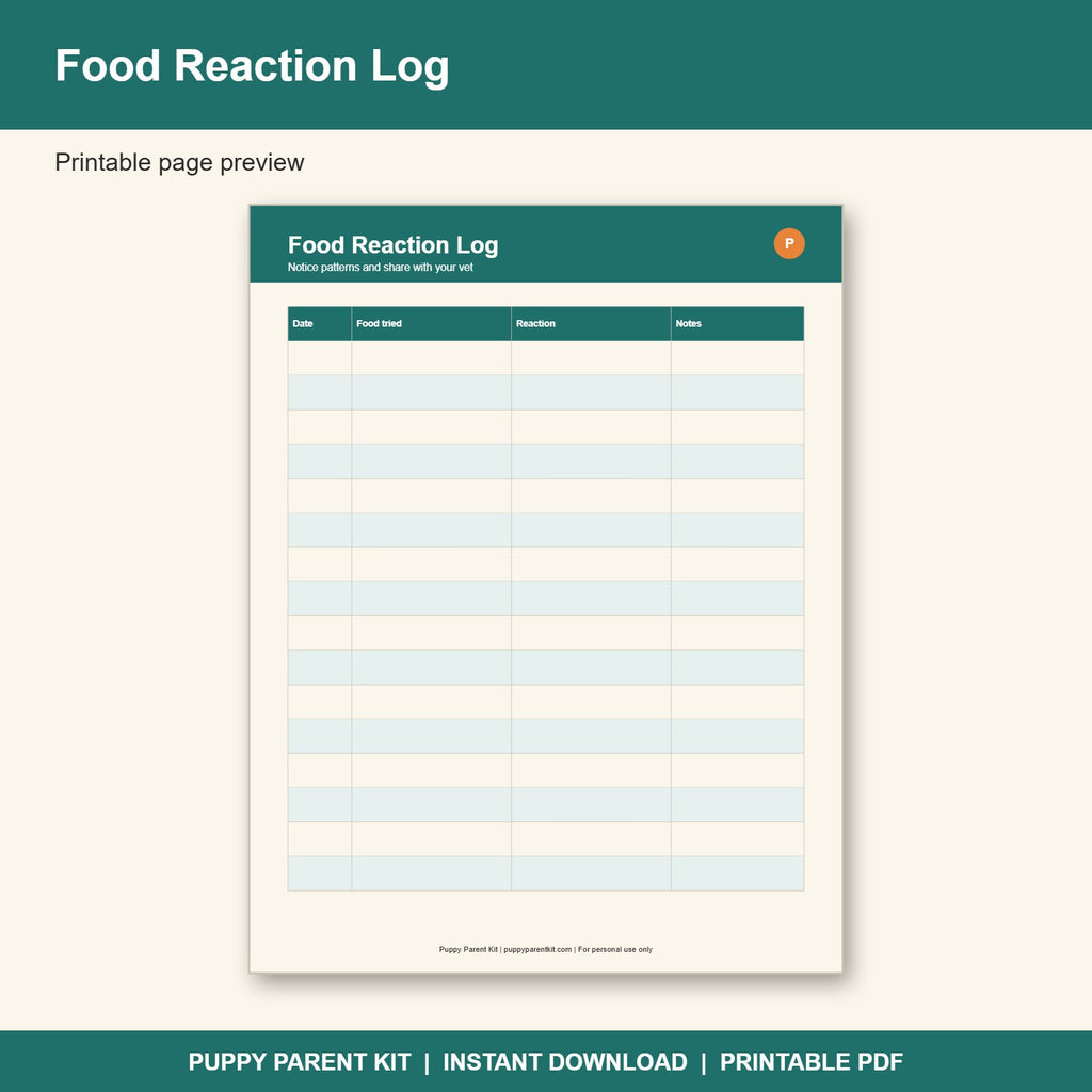 Dog Feeding & Meal Planner Printable | Weekly Meal Schedule, Treat Log & Food Tracker (PDF)