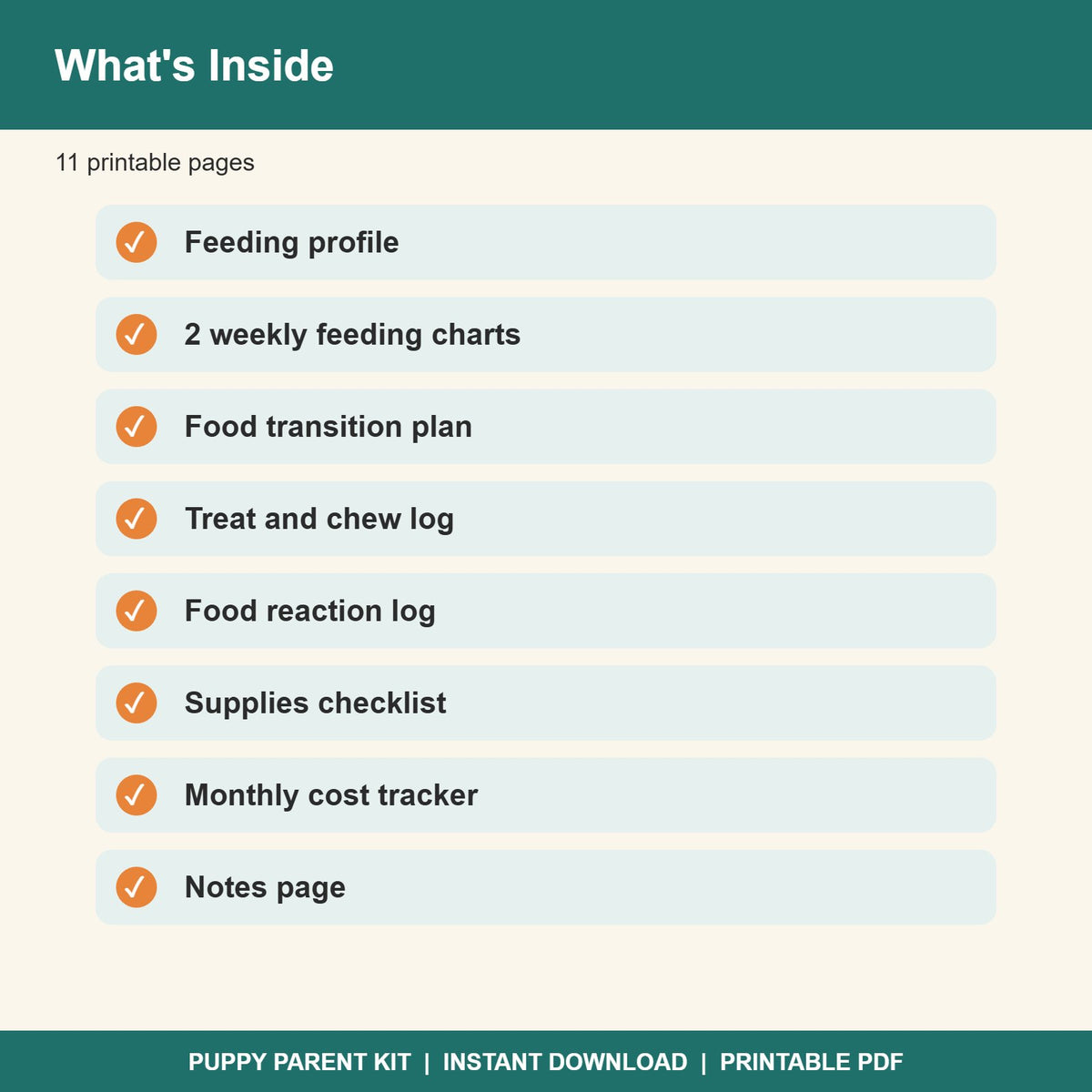 Dog Feeding & Meal Planner Printable | Weekly Meal Schedule, Treat Log & Food Tracker (PDF)