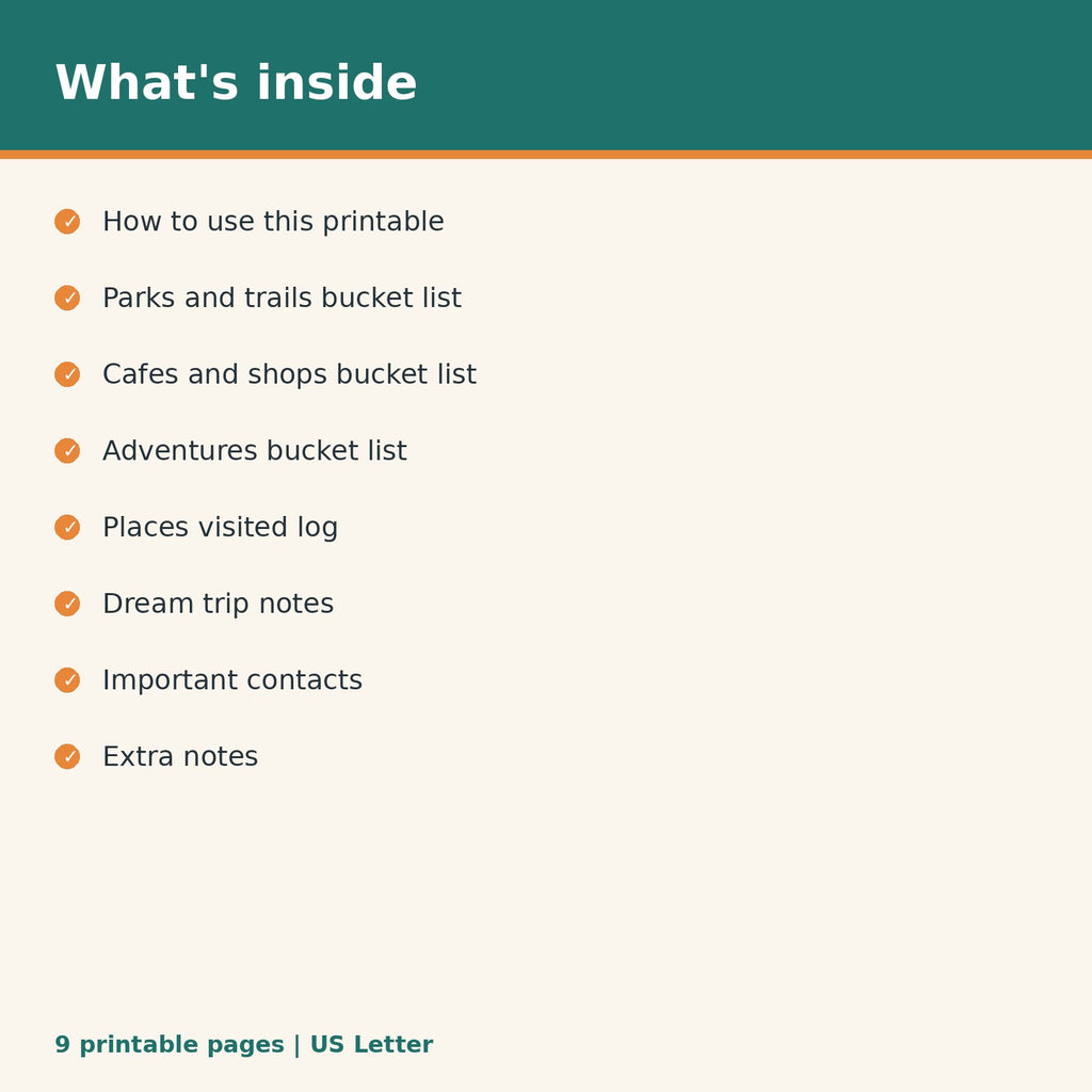 Dog Friendly Places Bucket List printable PDF, image 2