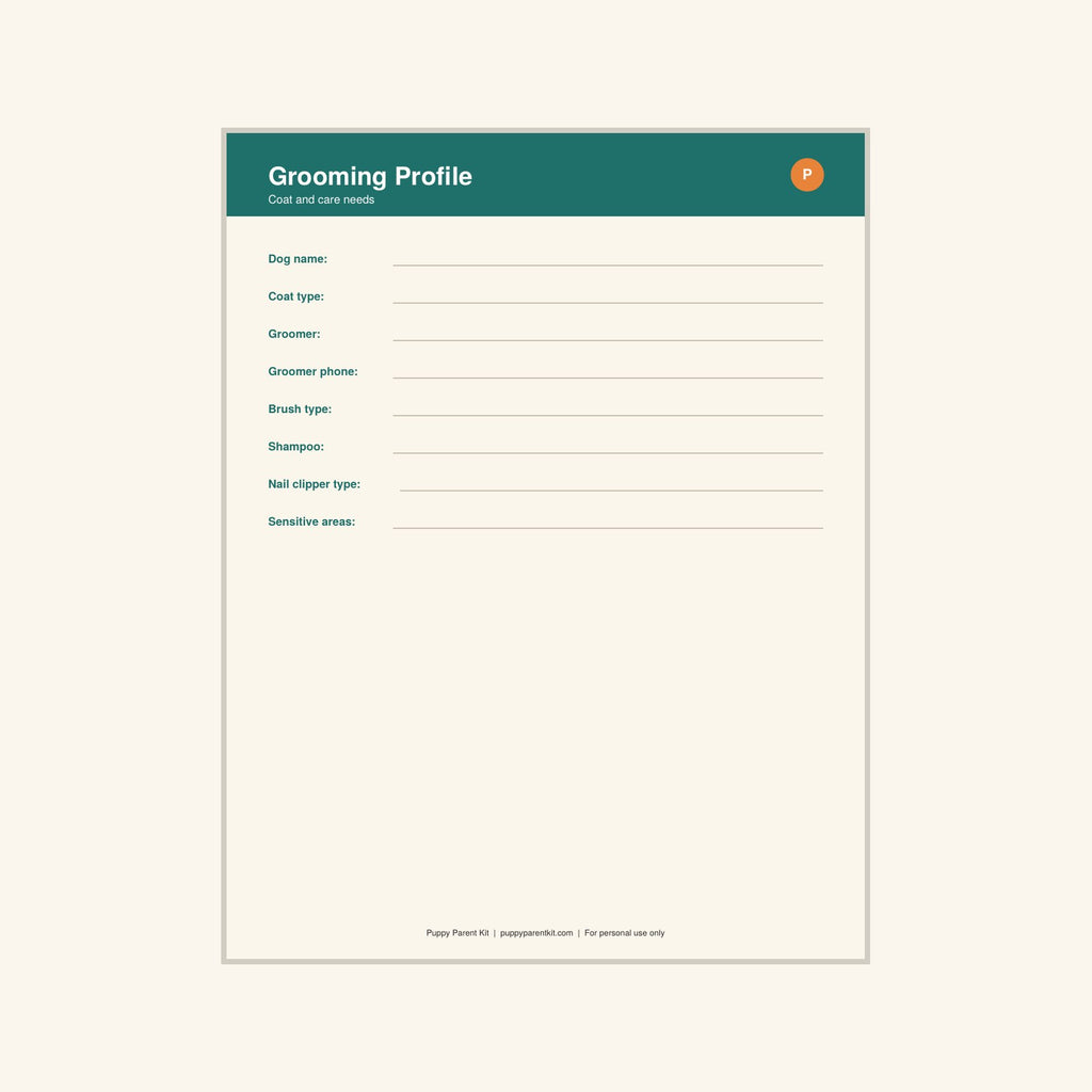 Dog Grooming & Care Schedule printable PDF, image 3