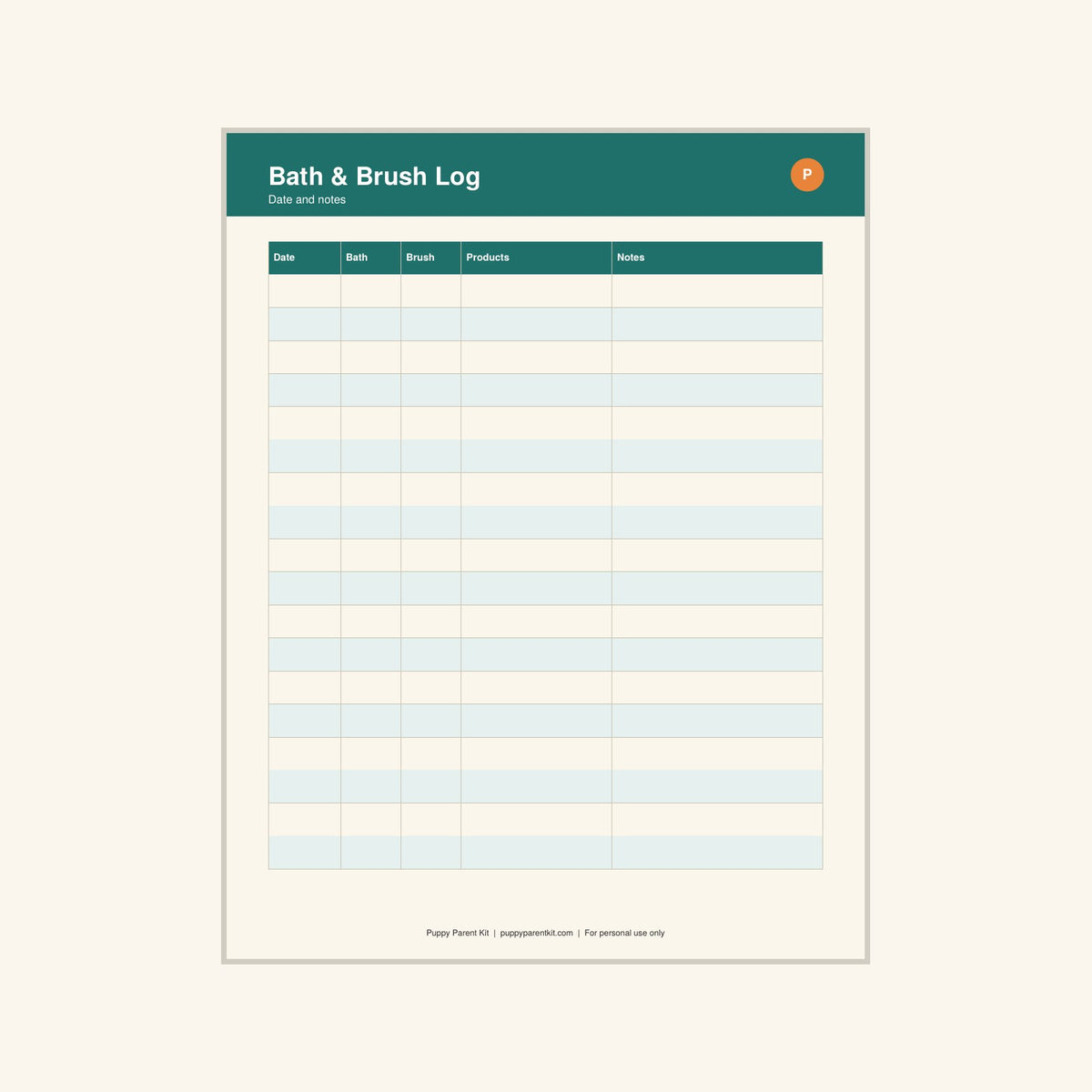 Dog Grooming & Care Schedule printable PDF, image 5