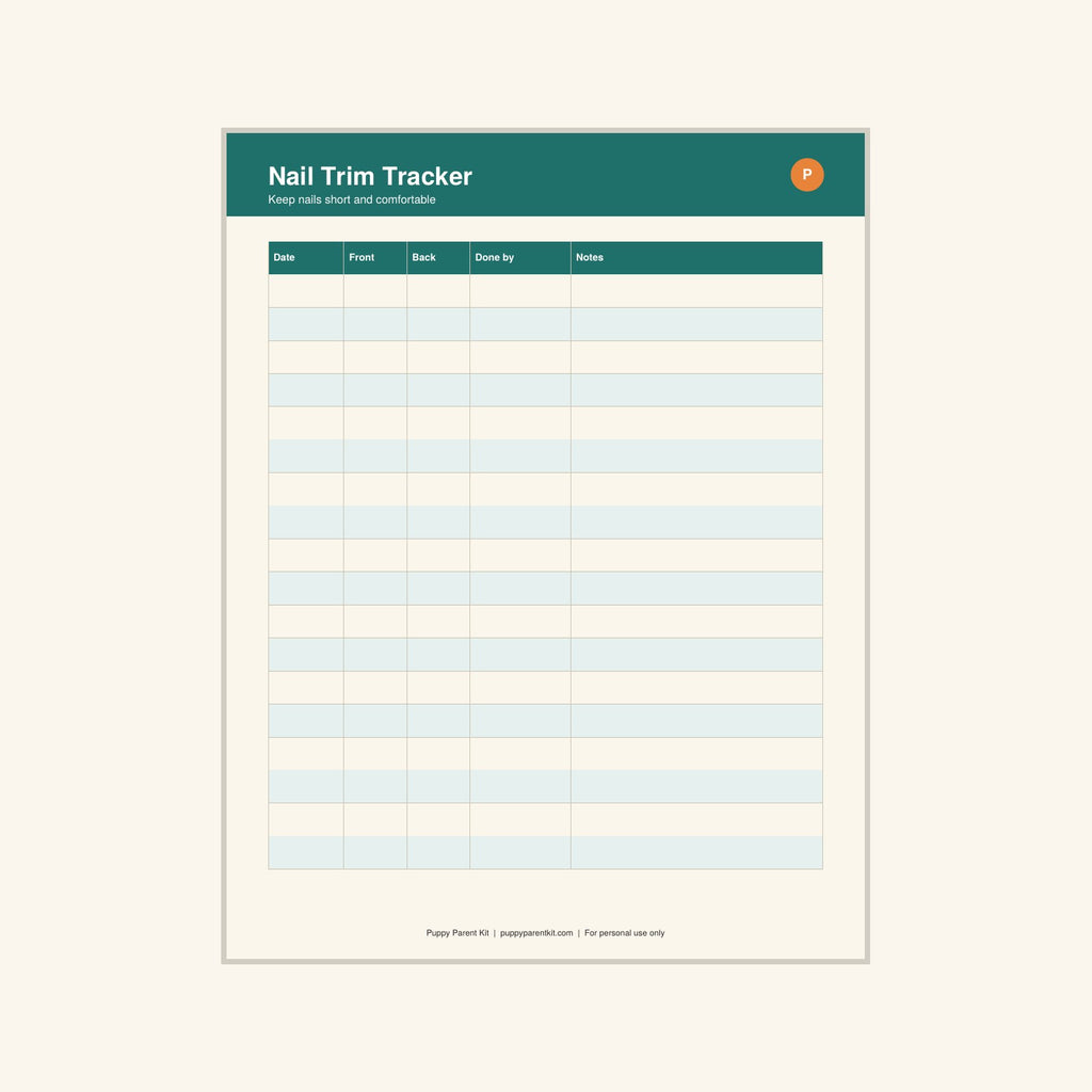 Dog Grooming & Care Schedule printable PDF, image 6