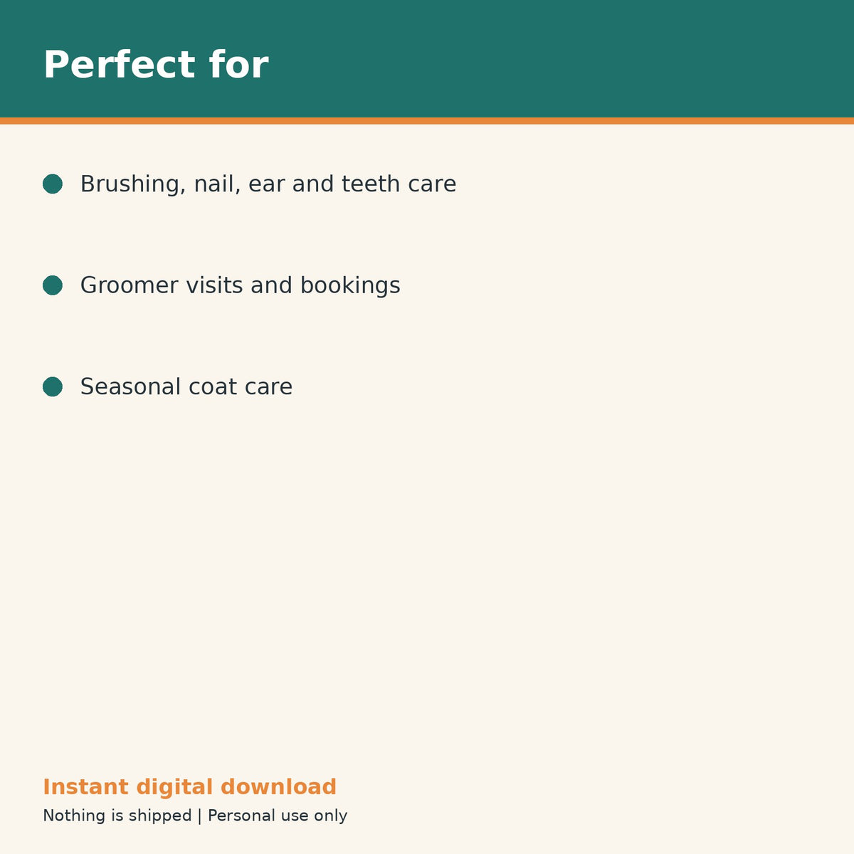Dog Grooming & Care Schedule printable PDF, image 10