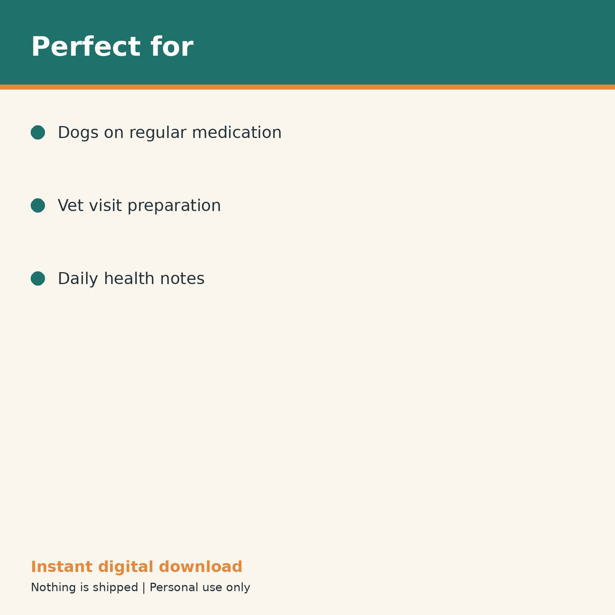 Dog Health, Symptom & Medication Tracker printable PDF, image 10