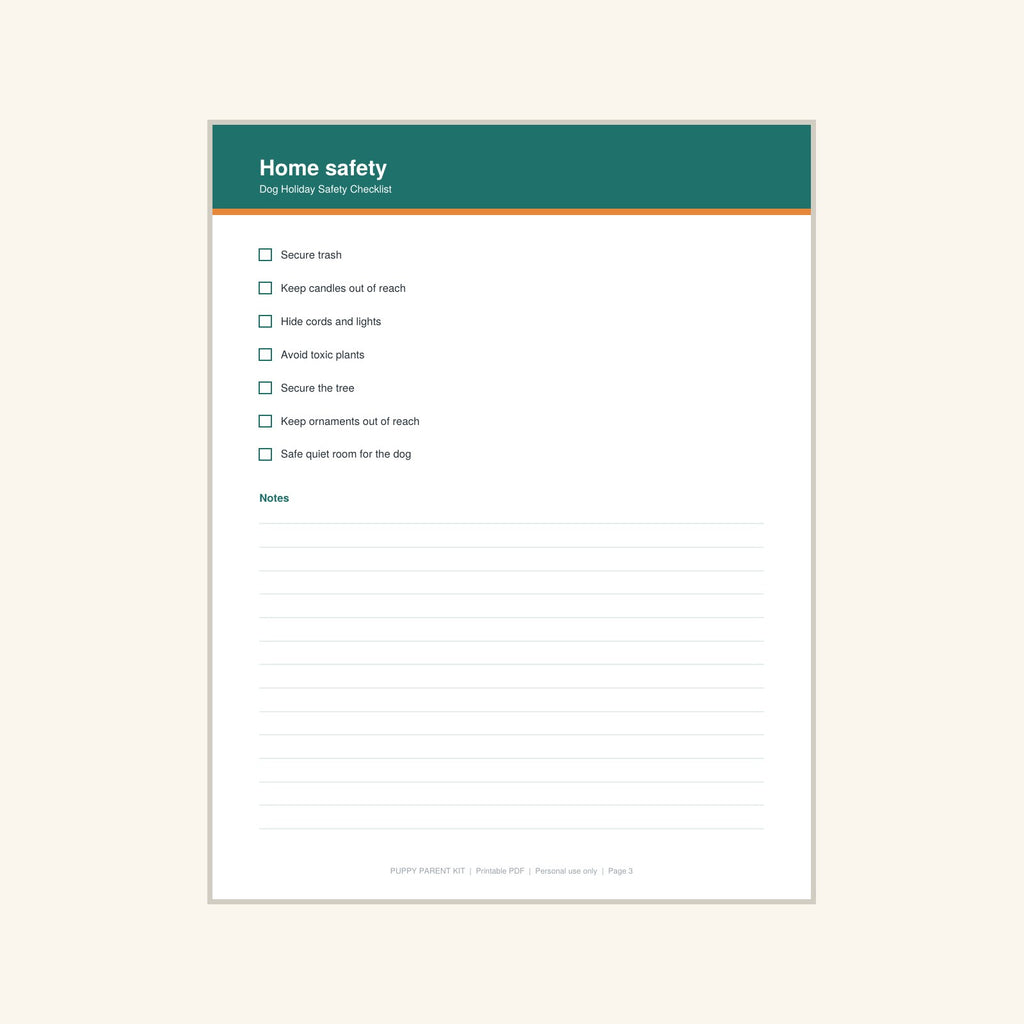 Dog Holiday Safety Checklist printable PDF, image 3