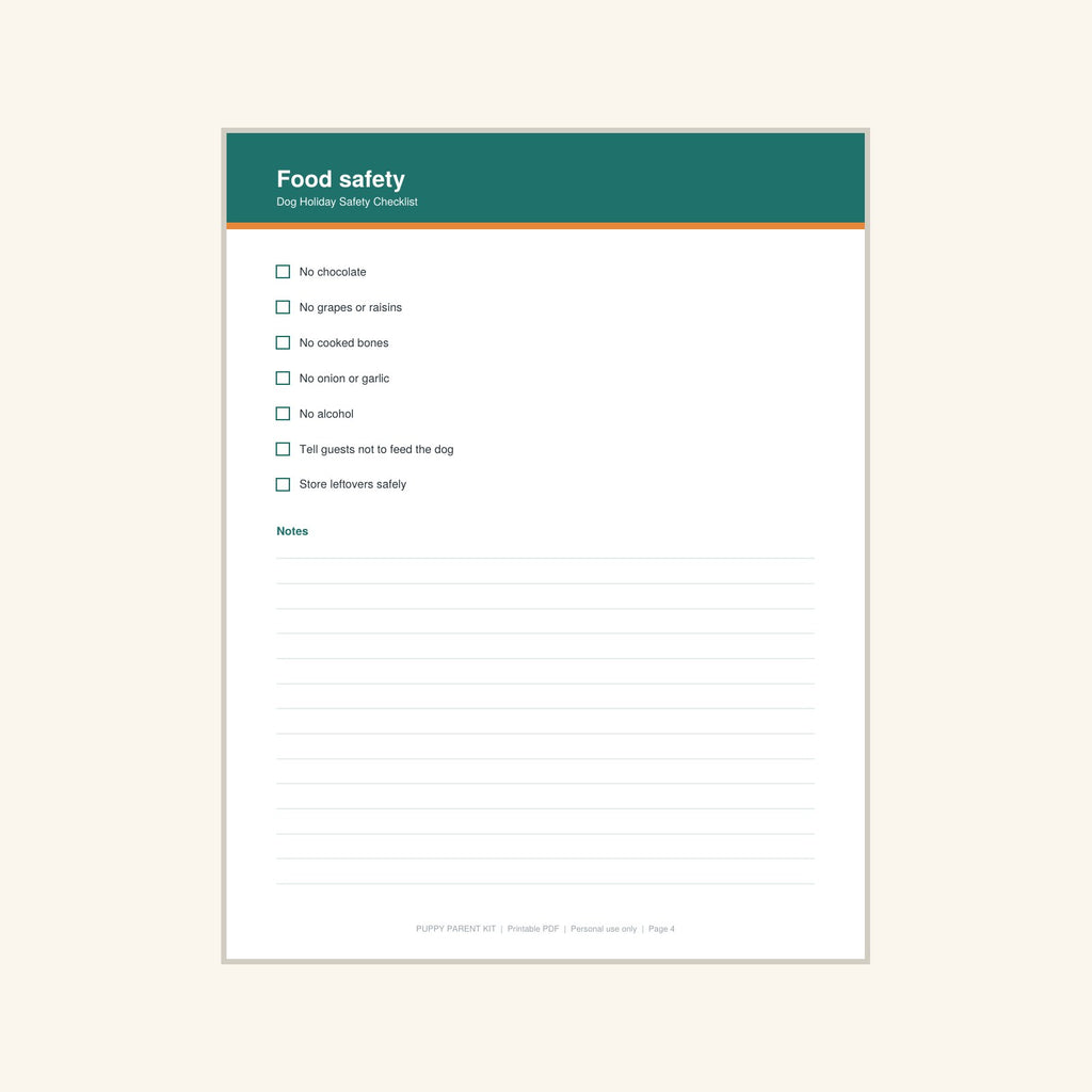 Dog Holiday Safety Checklist printable PDF, image 4
