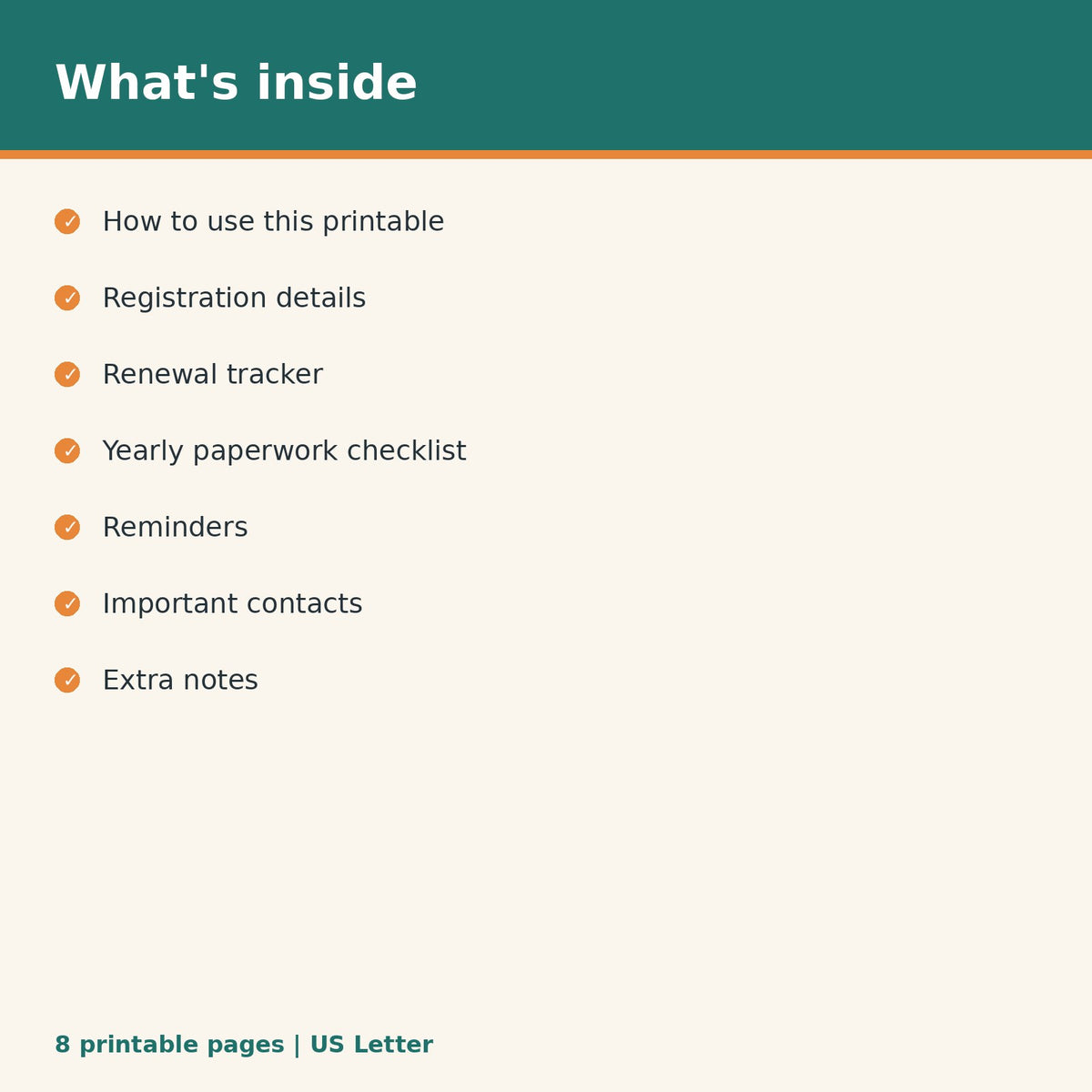 Dog License & Registration Renewal Tracker printable PDF, image 2