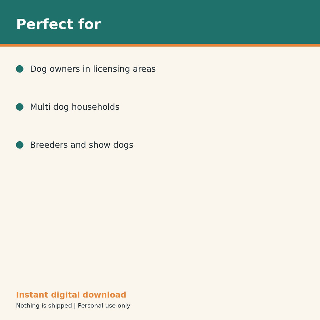 Dog License & Registration Renewal Tracker printable PDF, image 10