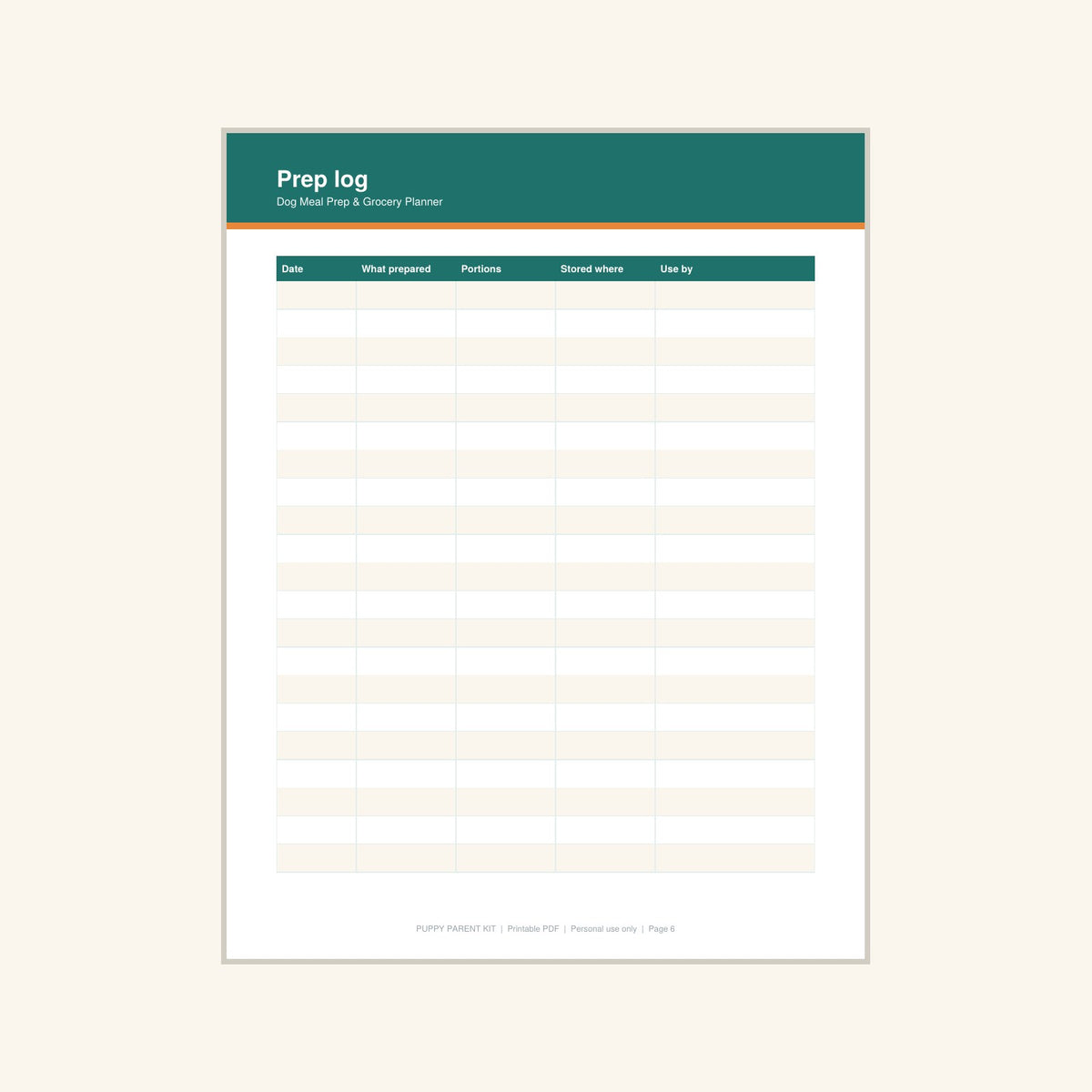 Dog Meal Prep & Grocery Planner printable PDF, image 6