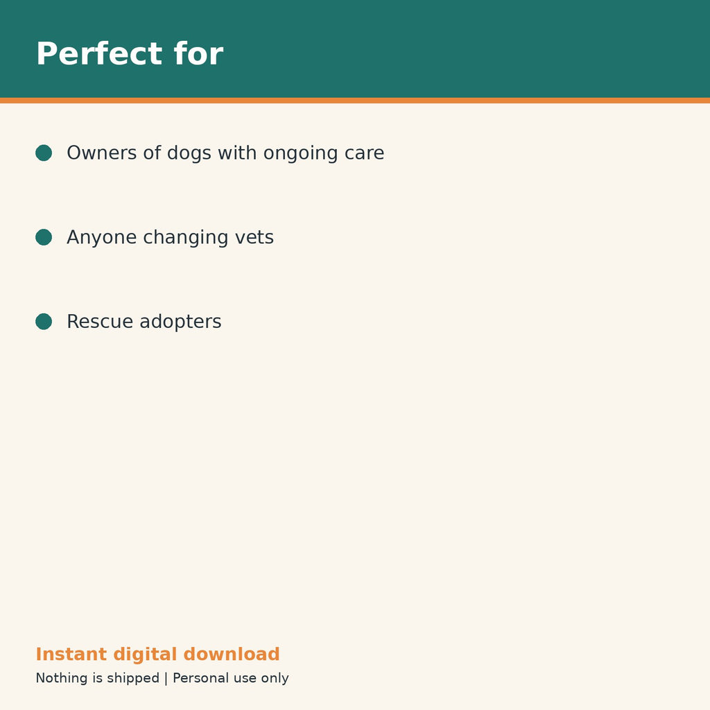 Dog Medical History Binder printable PDF, image 10