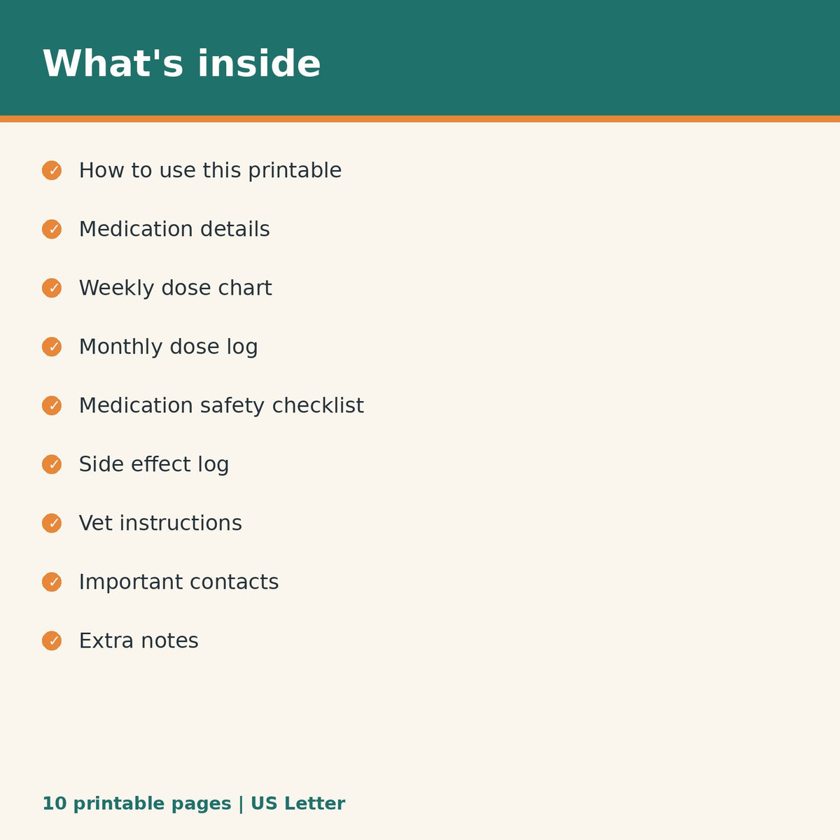 Dog Medication Reminder Chart printable PDF, image 2