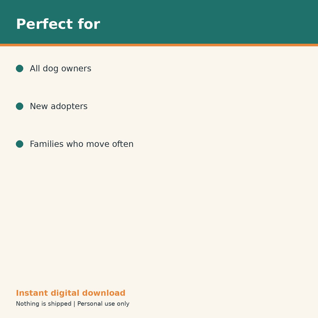 Dog Microchip & ID Records Sheet printable PDF, image 10