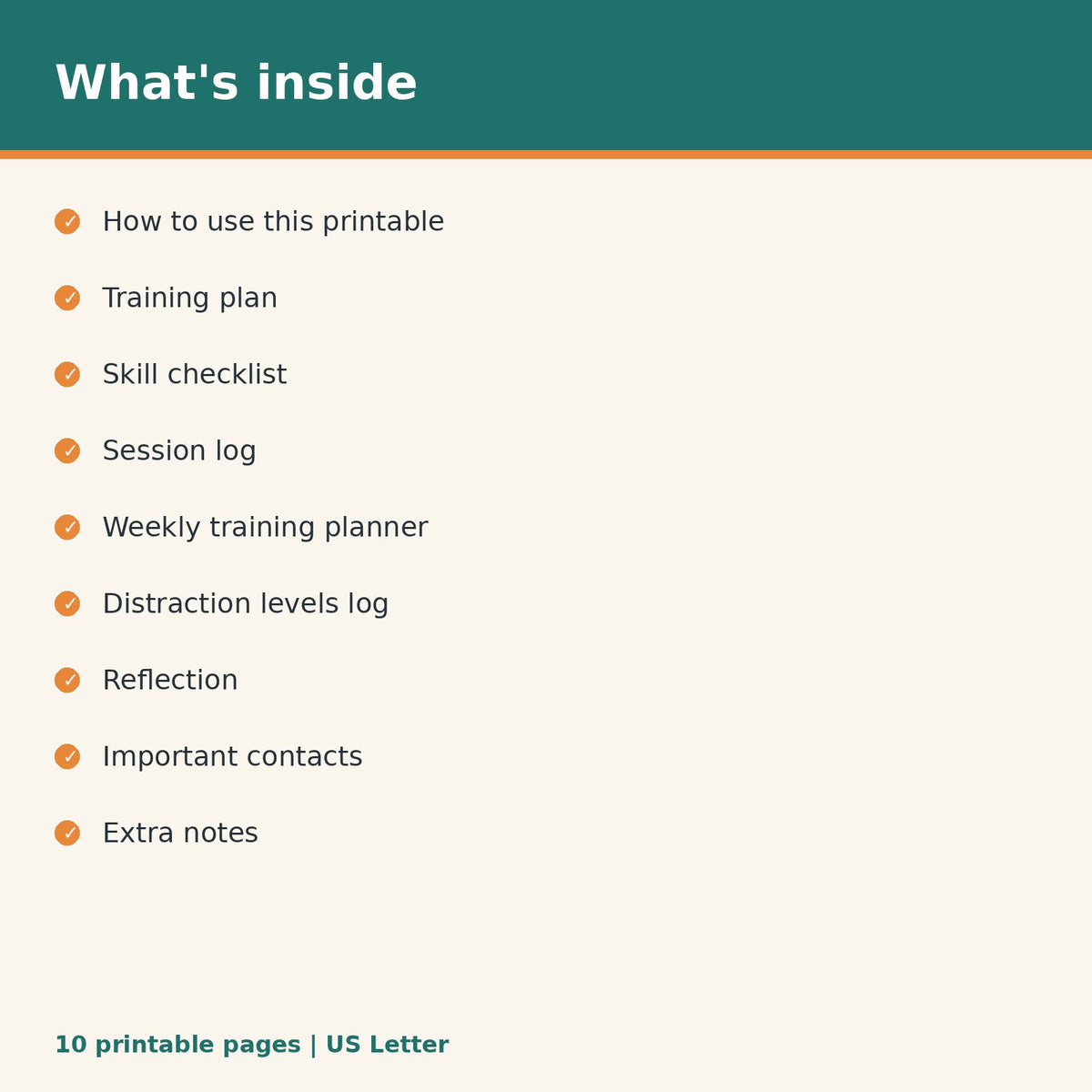 Dog Obedience Training Log printable PDF, image 2
