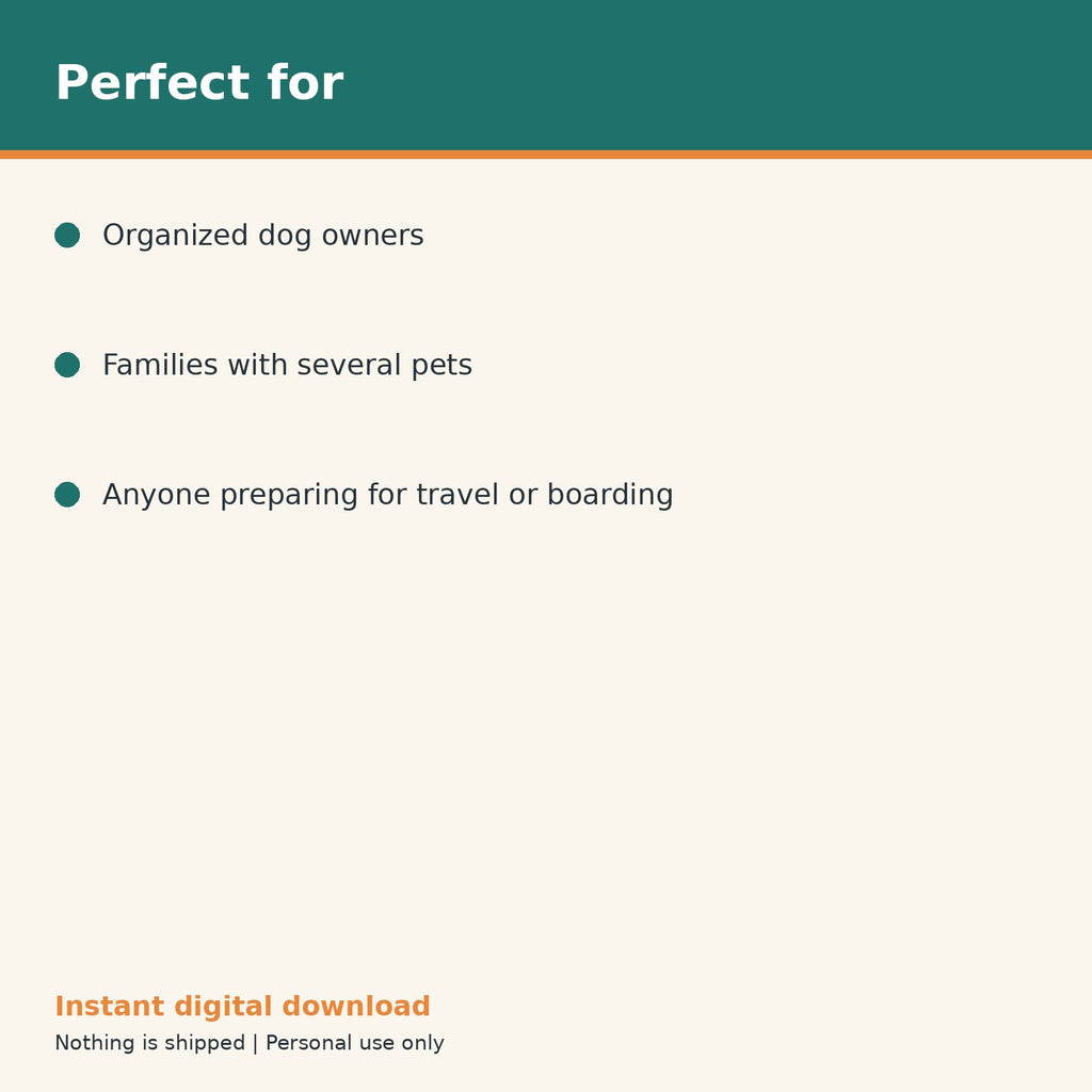 Dog Owner Home Binder: Pet Records printable PDF, image 10