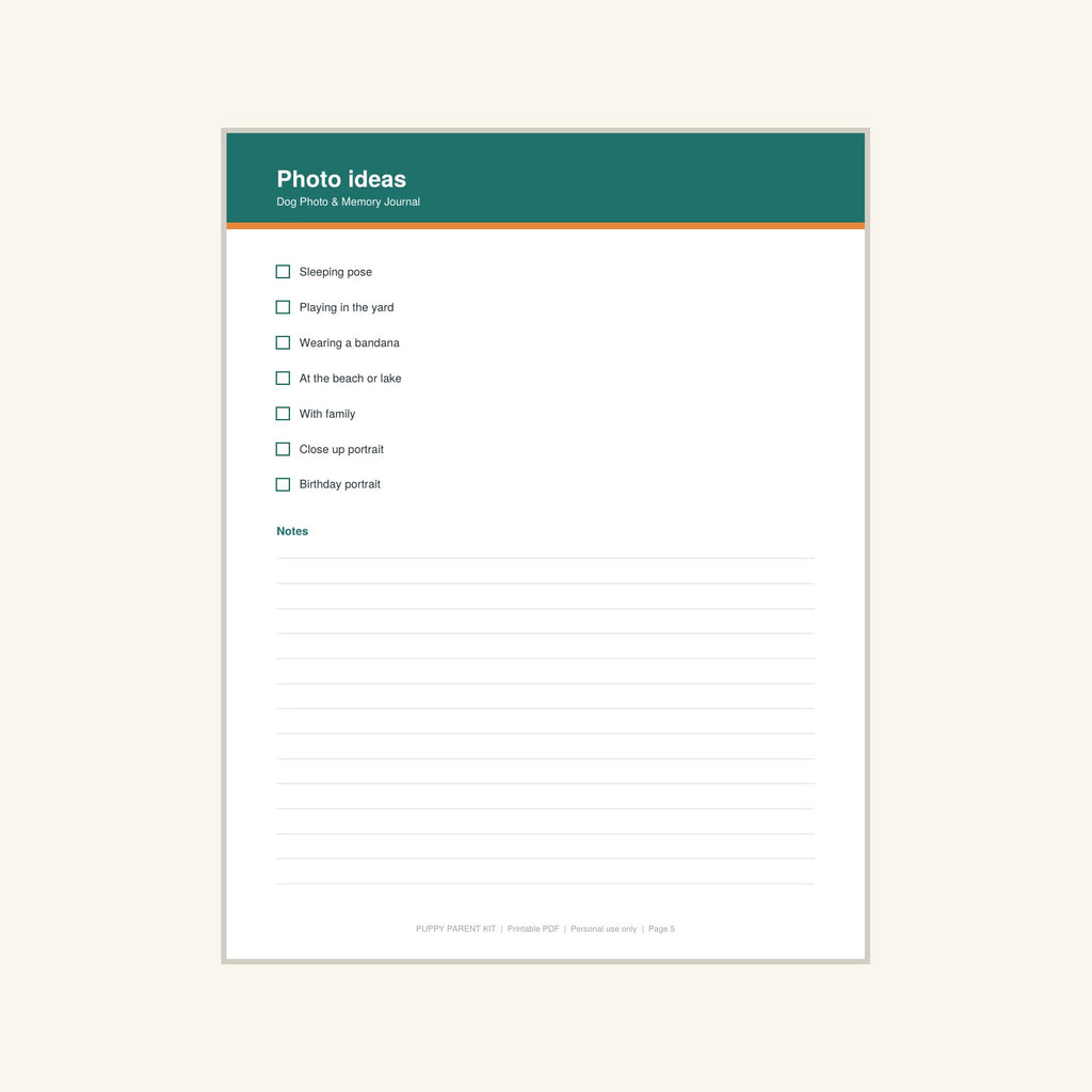 Dog Photo & Memory Journal printable PDF, image 5