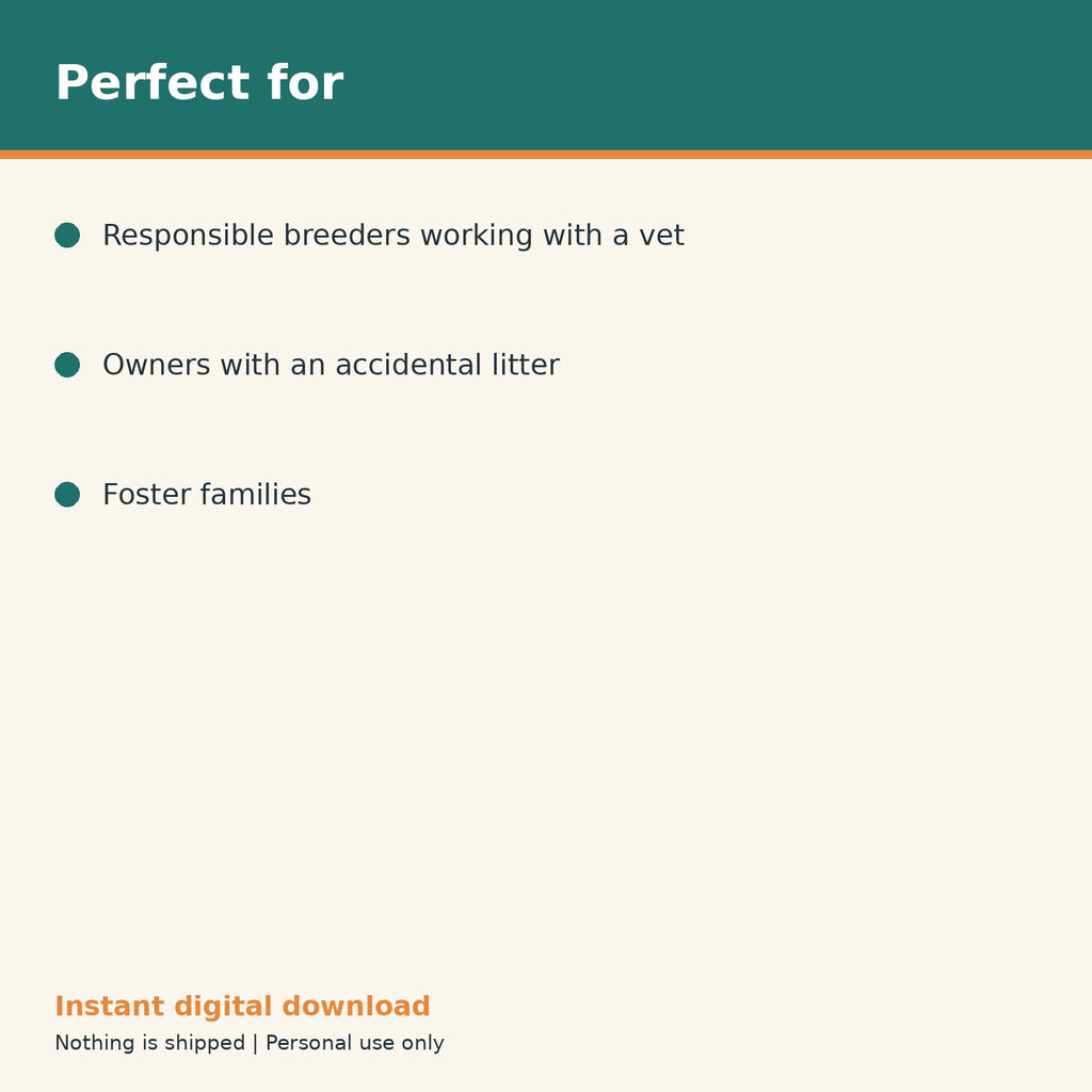 Dog Pregnancy & Whelping Record printable PDF, image 10
