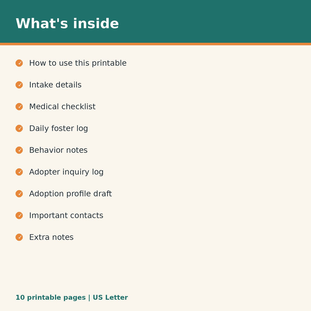Dog Rescue & Foster Intake Forms printable PDF, image 2