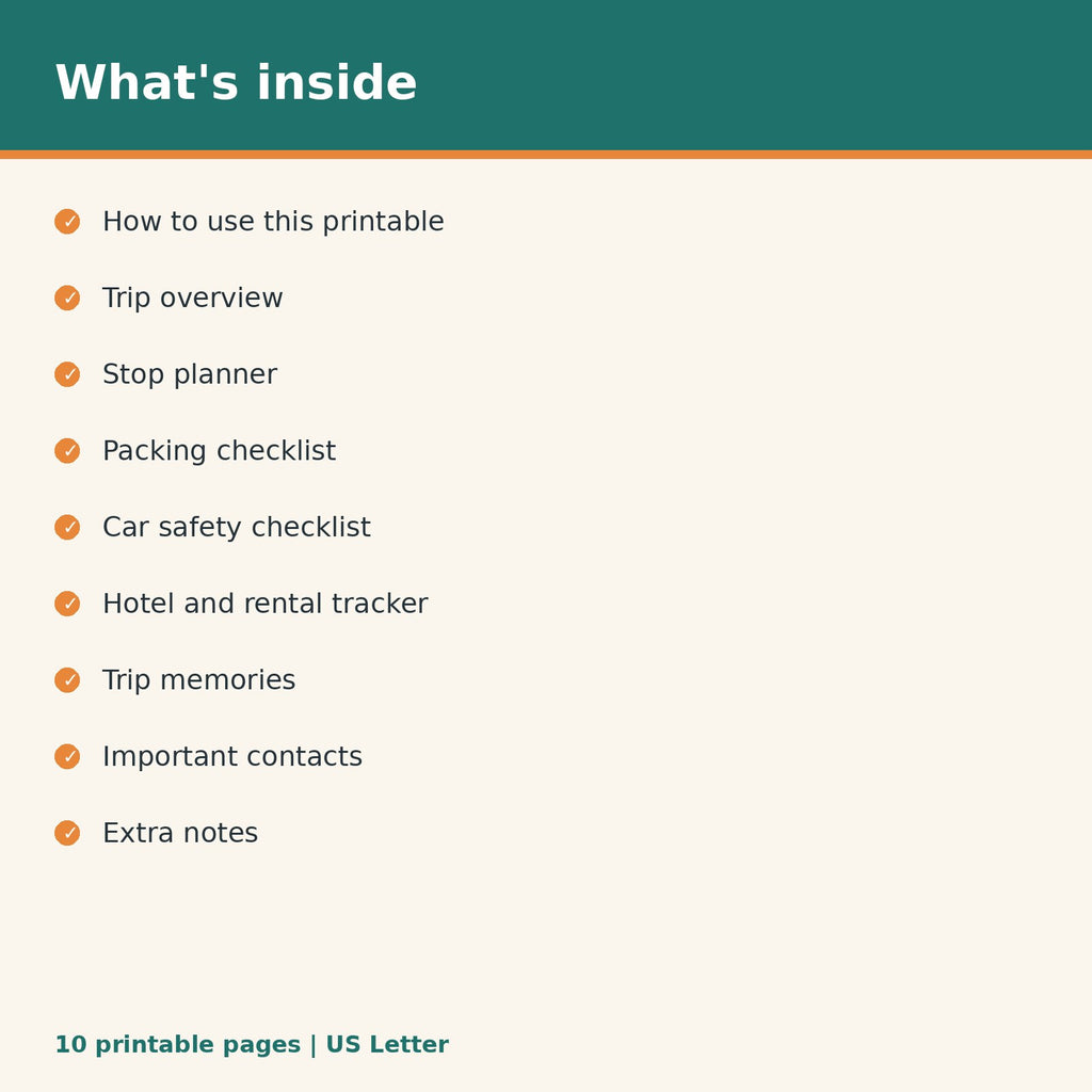 Dog Road Trip Planner printable PDF, image 2