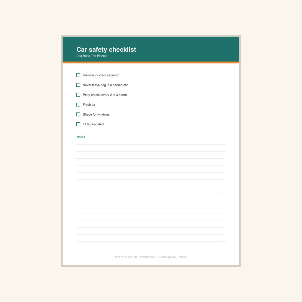 Dog Road Trip Planner printable PDF, image 6