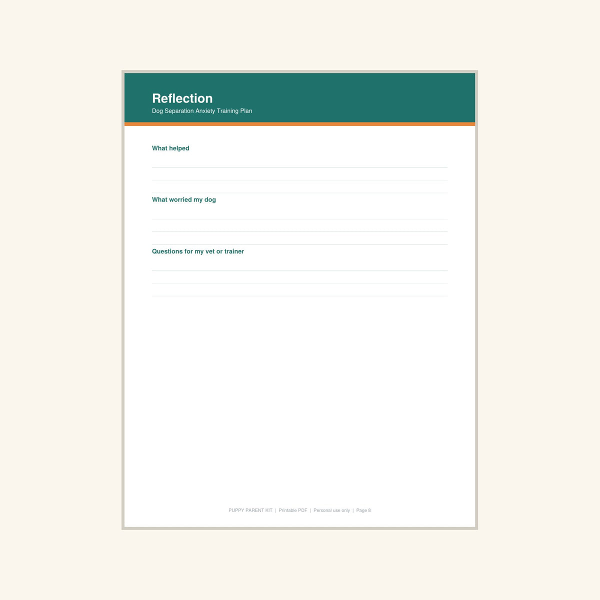 Dog Separation Anxiety Training Plan printable PDF, image 8