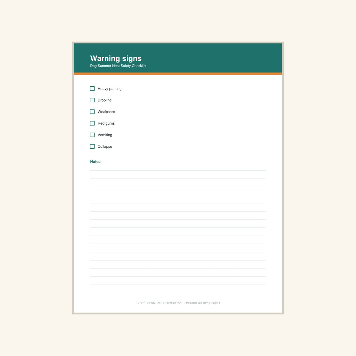 Dog Summer Heat Safety Checklist printable PDF, image 4