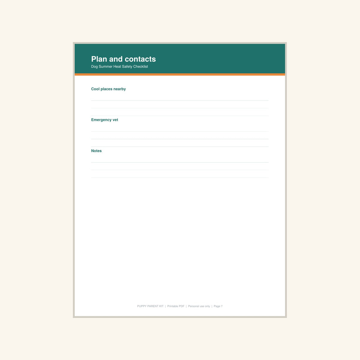 Dog Summer Heat Safety Checklist printable PDF, image 7