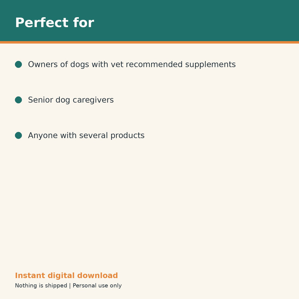 Dog Supplement Tracker printable PDF, image 10
