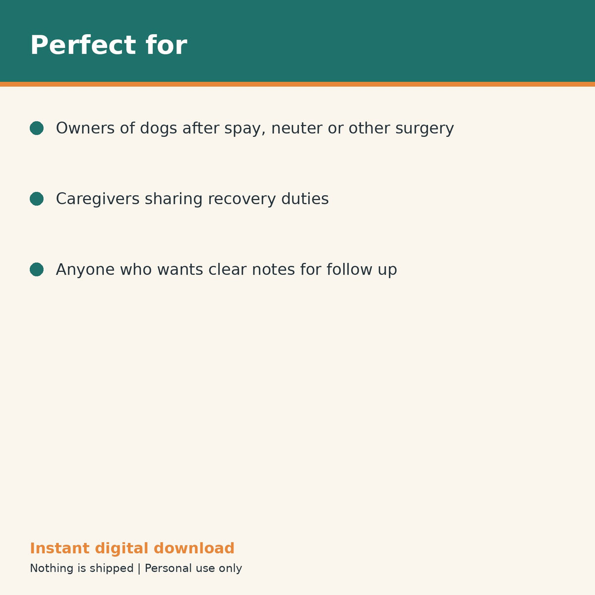 Dog Surgery Recovery Log printable PDF, image 10