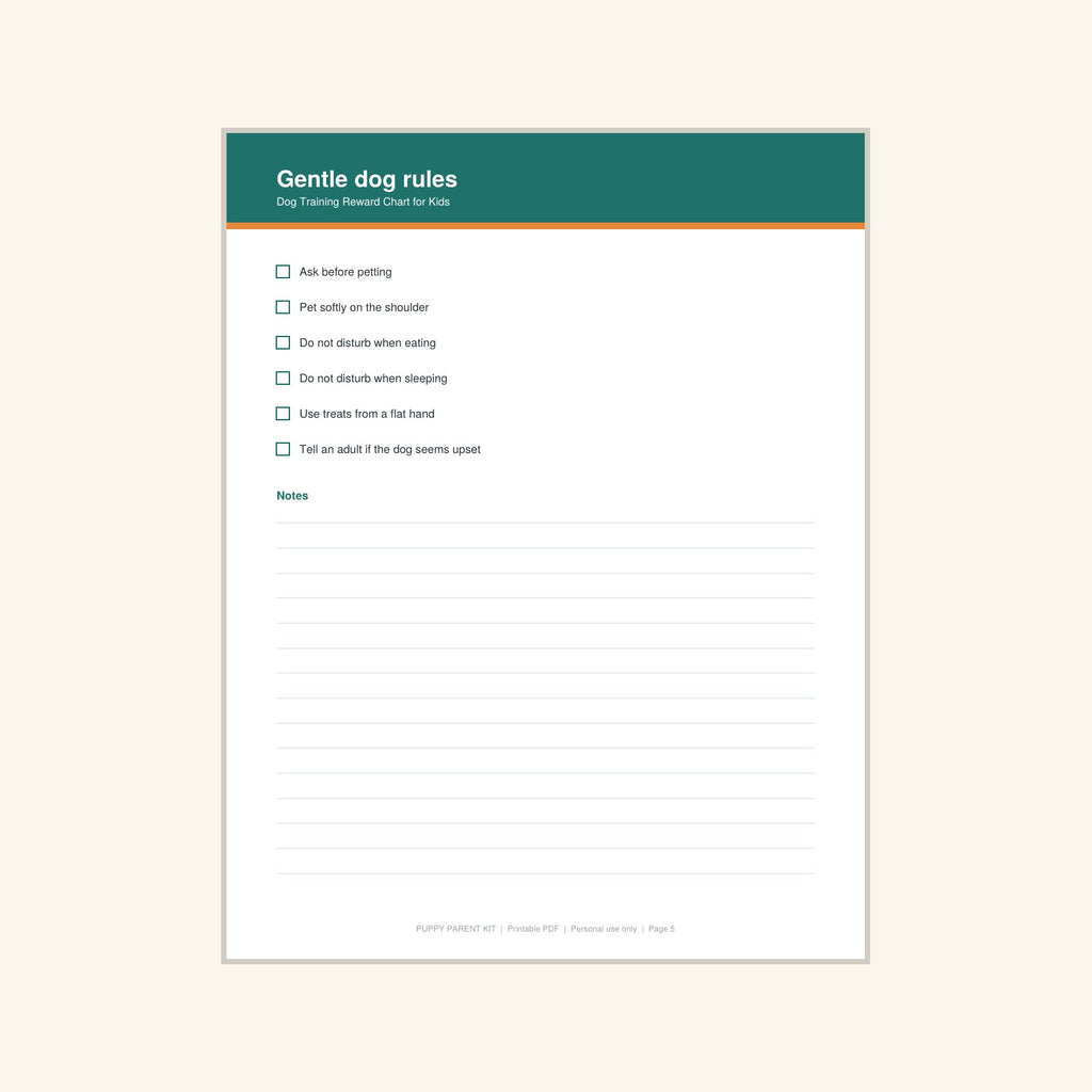 Dog Training Reward Chart for Kids printable PDF, image 5