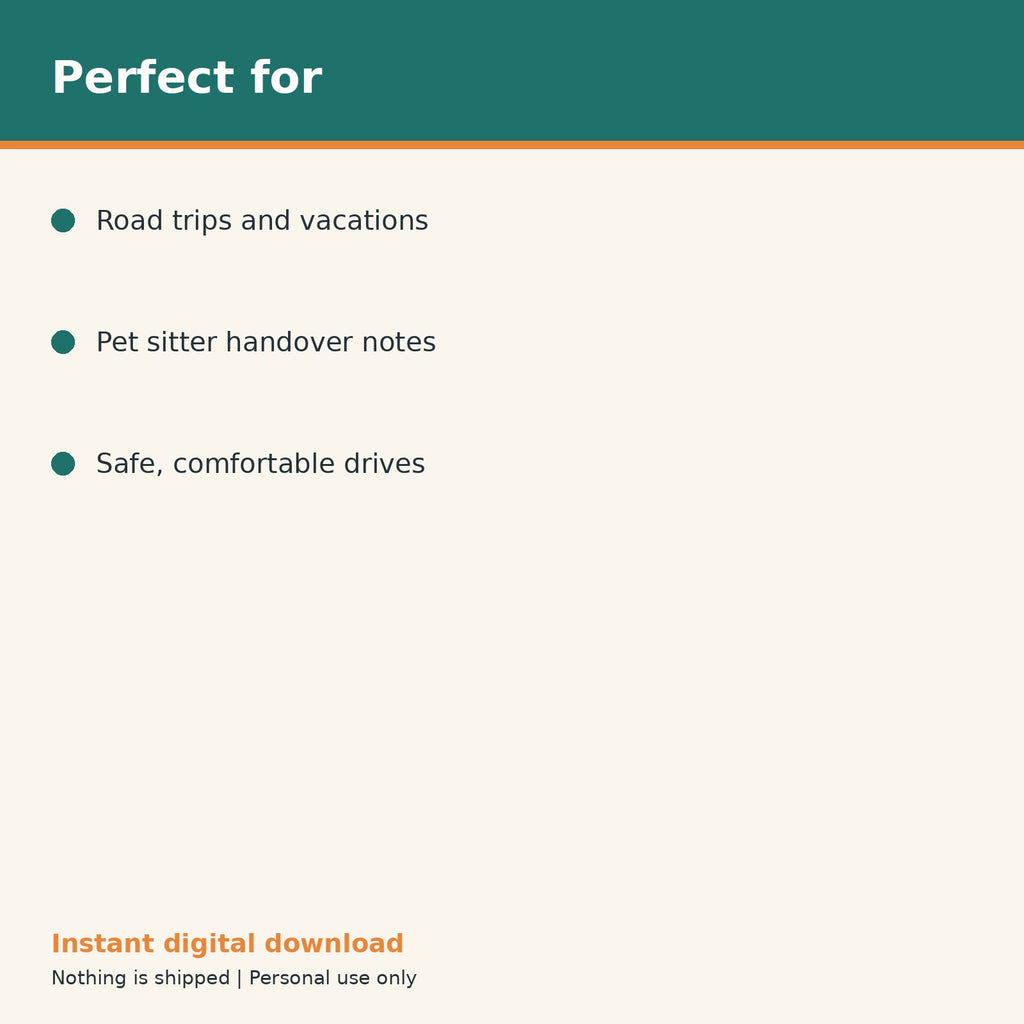 Dog Travel Checklist & Pet Sitter Info printable PDF, image 10