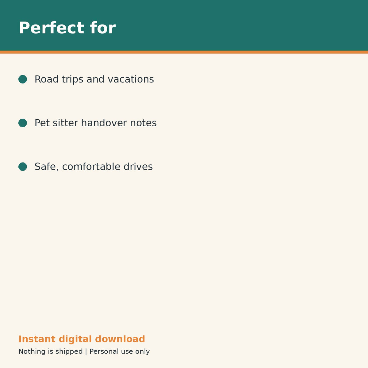 Dog Travel Checklist & Pet Sitter Info printable PDF, image 10