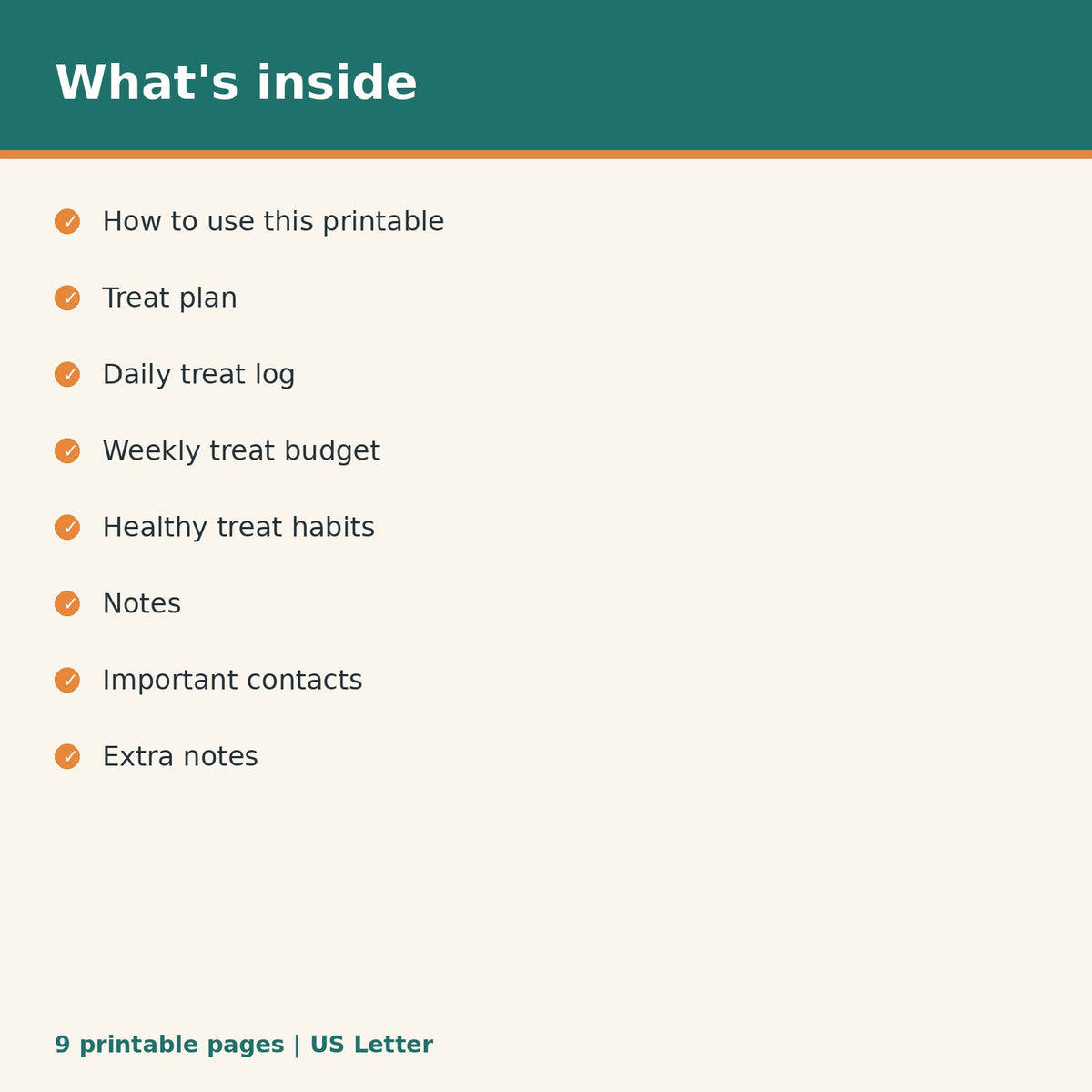 Dog Treat & Calorie Tracker printable PDF, image 2