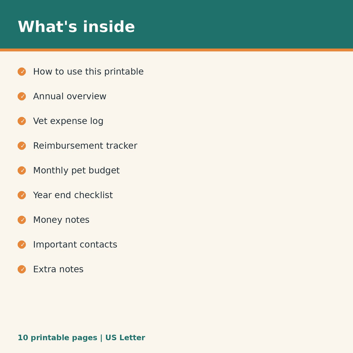 Dog Vet Expense & Health Record Tracker printable PDF, image 2