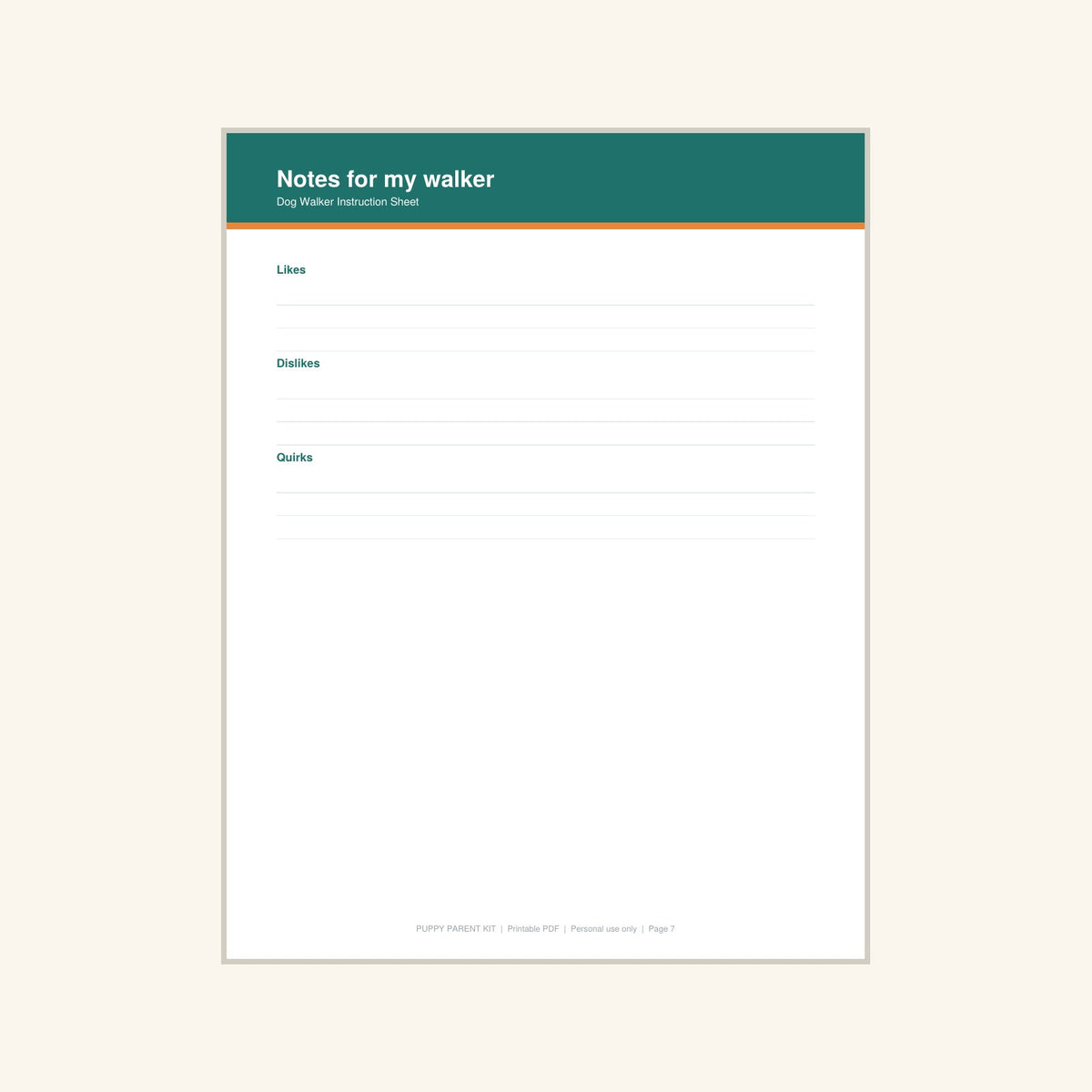 Dog Walker Instruction Sheet printable PDF, image 7