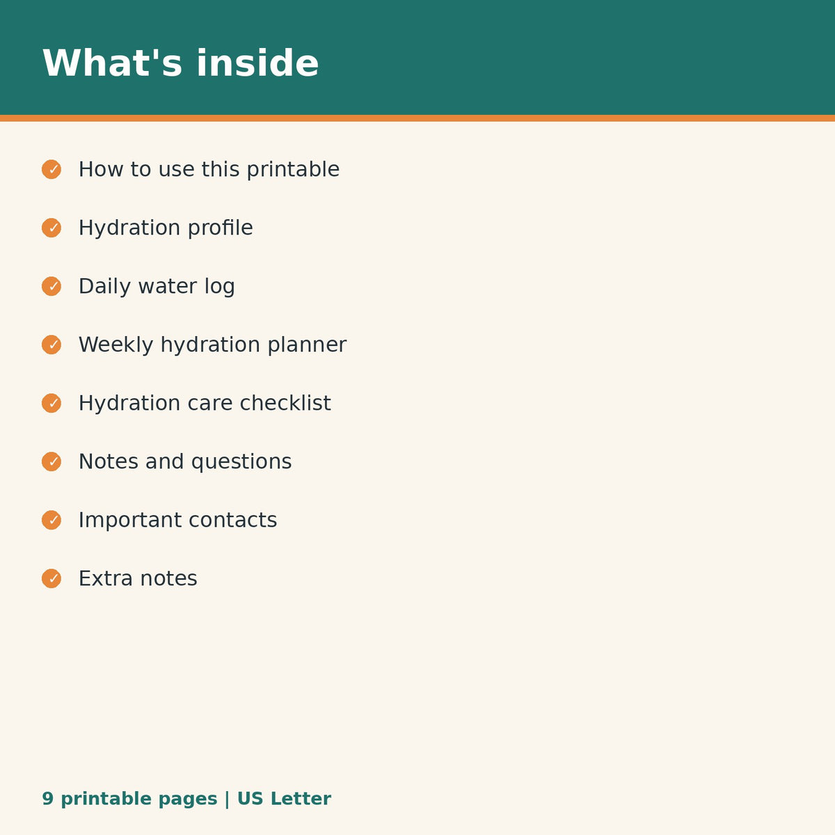 Dog Water Intake & Hydration Log printable PDF, image 2