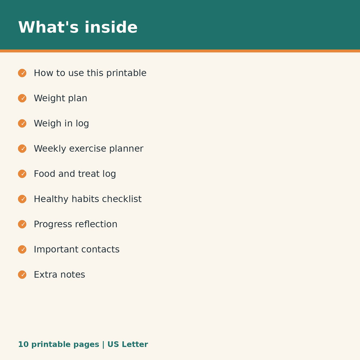 Dog Weight Loss & Fitness Tracker printable PDF, image 2
