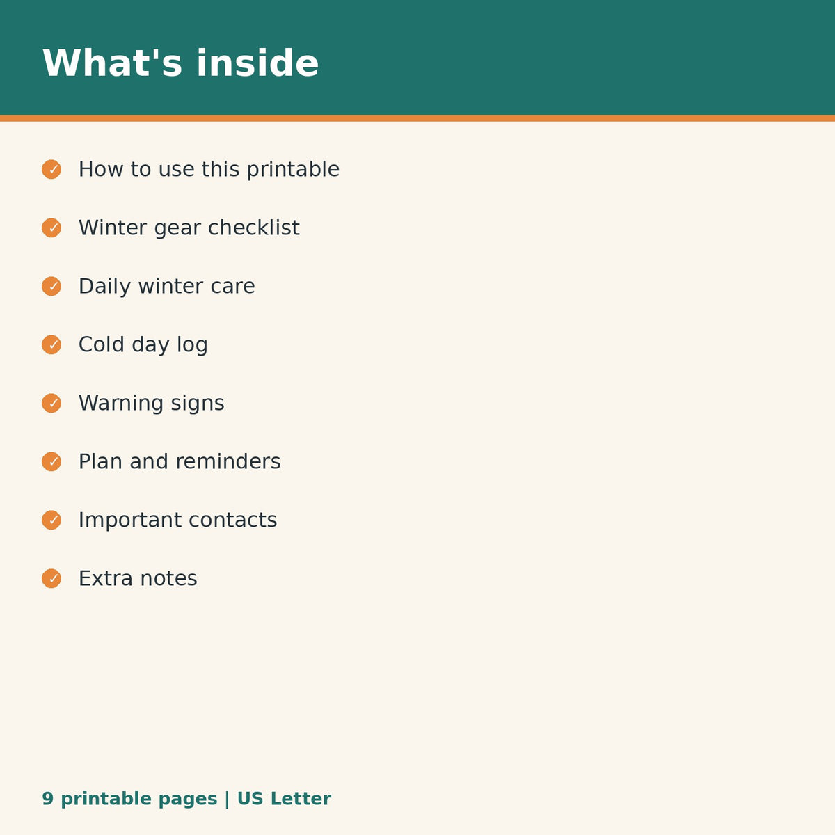 Dog Winter Care Checklist printable PDF, image 2