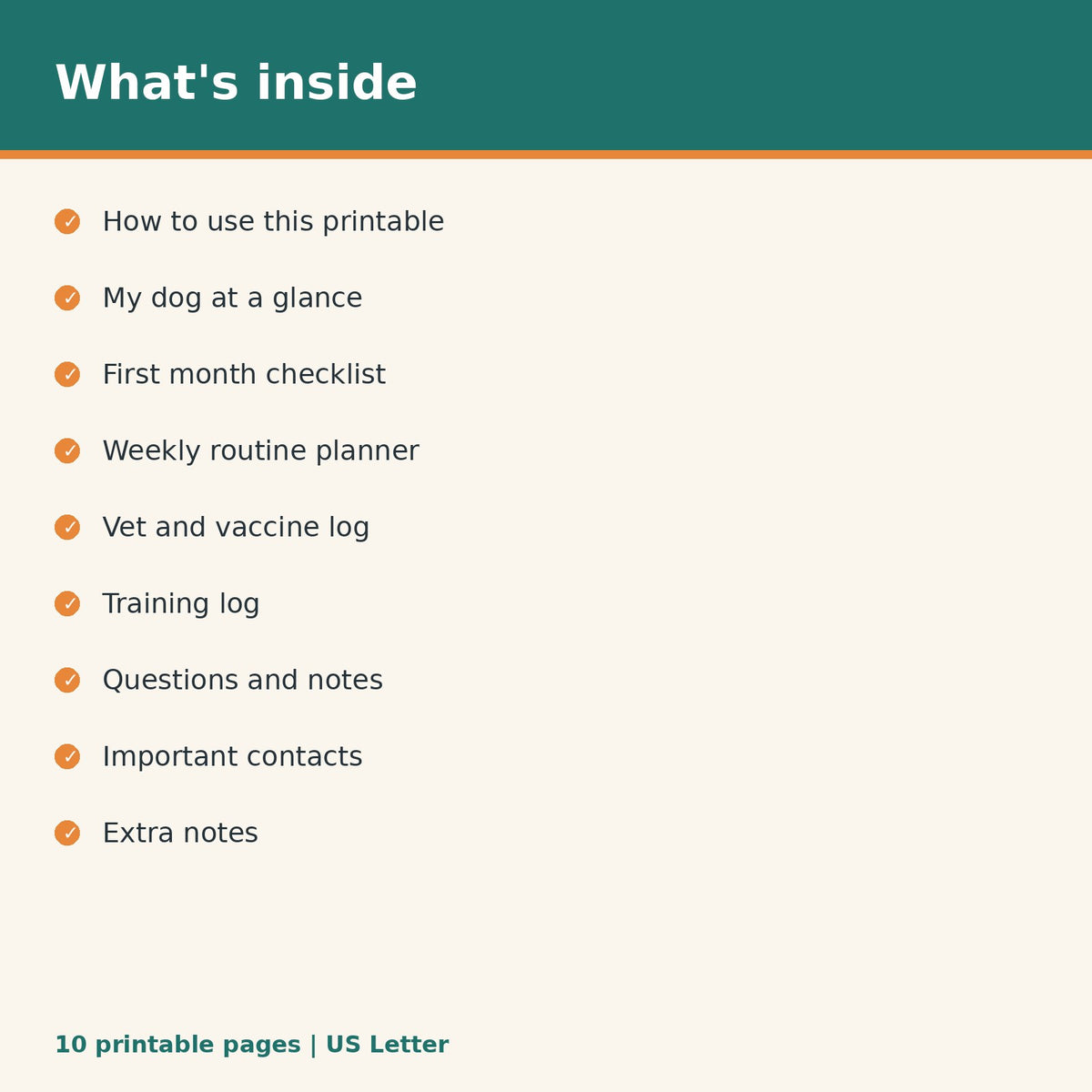First Time Dog Owner Starter Binder printable PDF, image 2