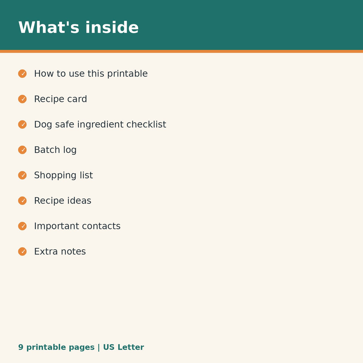 Homemade Dog Treat Recipe Planner printable PDF, image 2